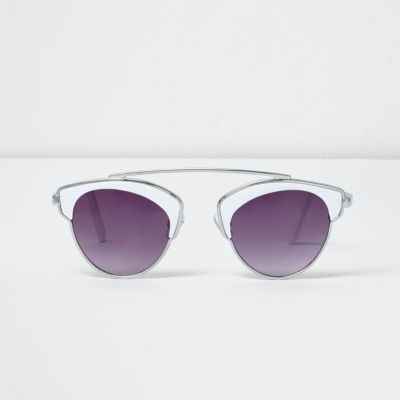 Girls white brow bar sunglasses